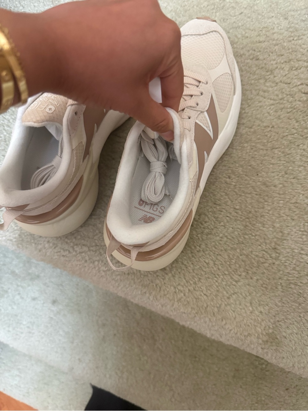 Figs Women's Cream and Blush Sneakers - Picture 5 of 6